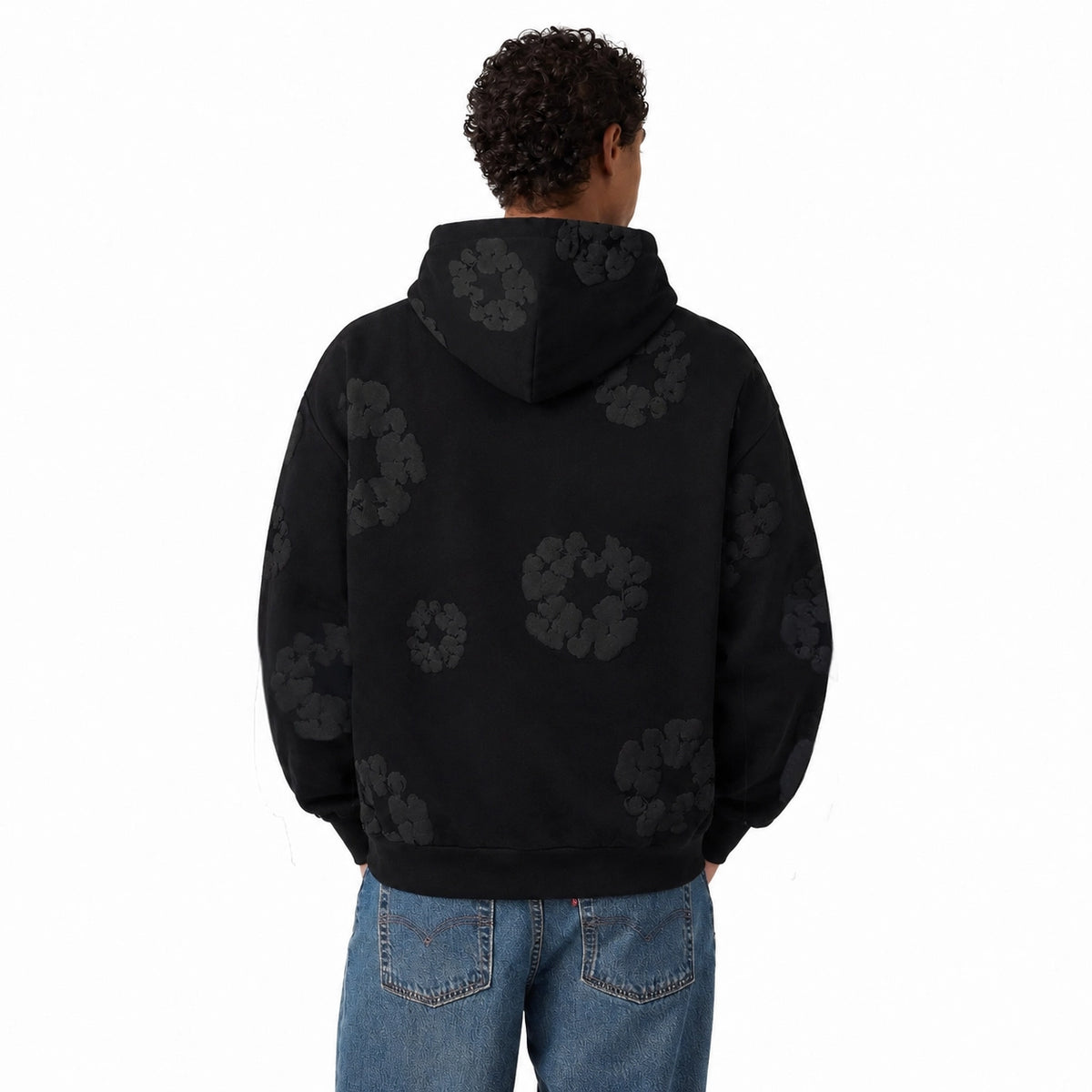 Denim Tears Cotton Wreath Hoodie Black Monochrome