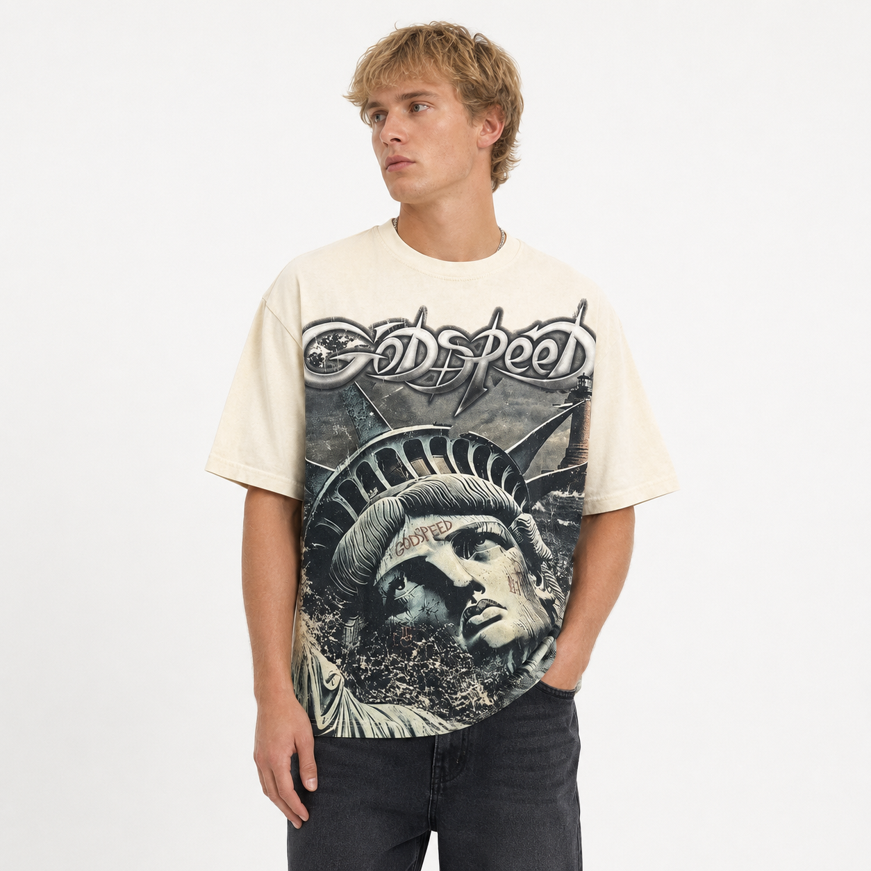 Godspeed Sunken Liberty 2 T-Shirt Bone