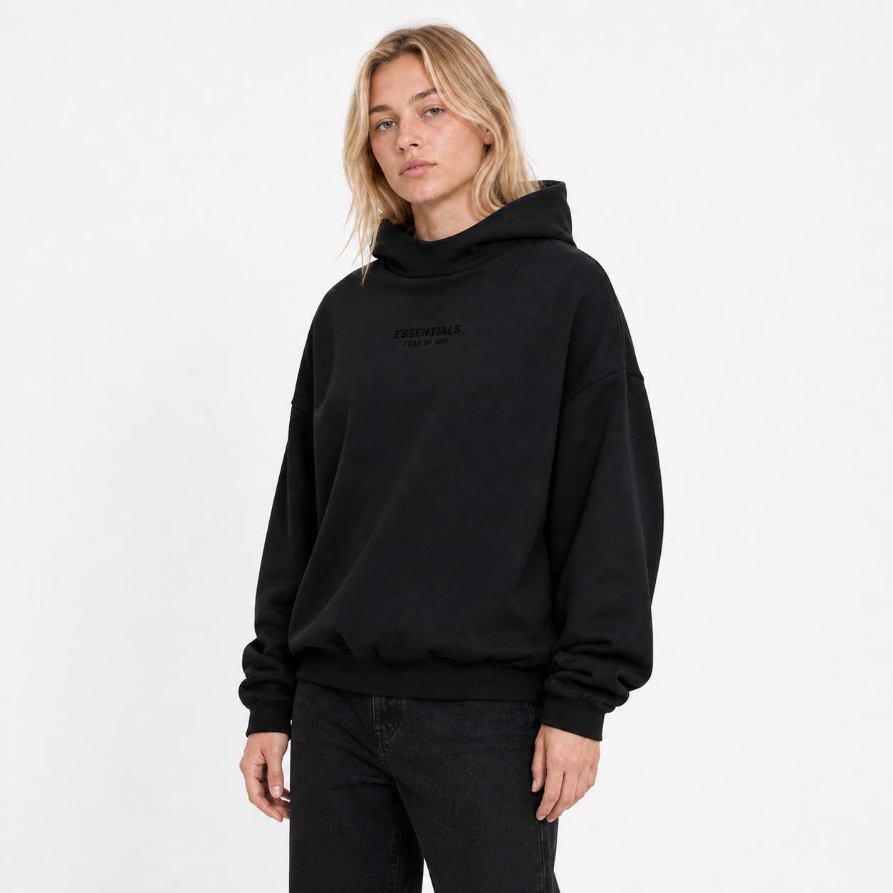 Fear of God Essentials Hoodie Jet Black Small Logo