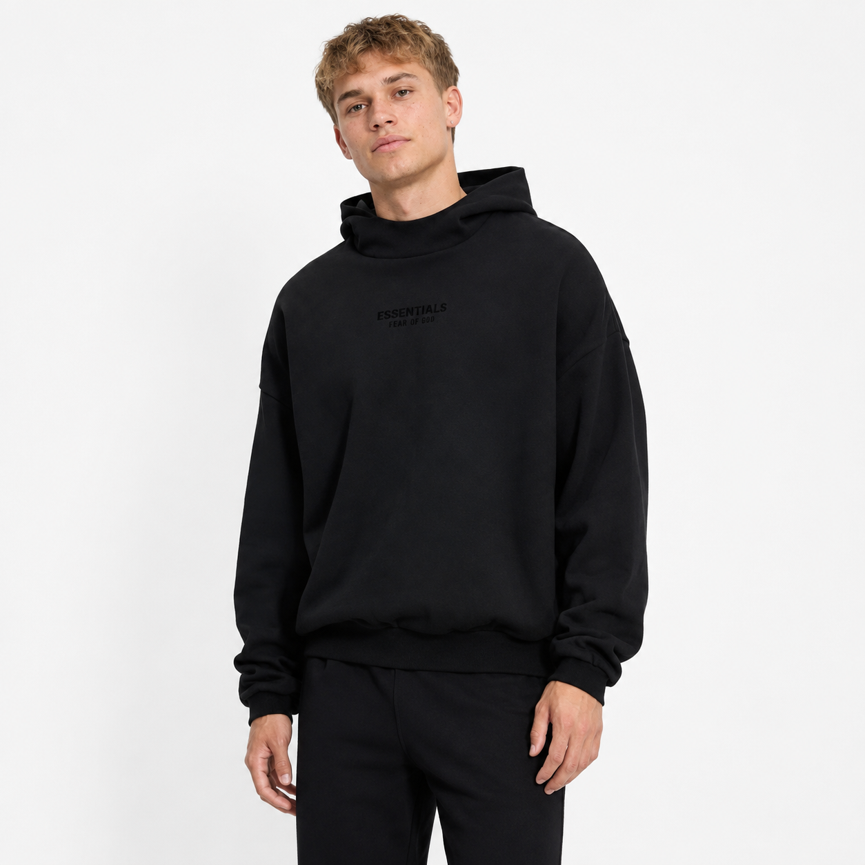 Fear of God Essentials Hoodie Jet Black Small Logo
