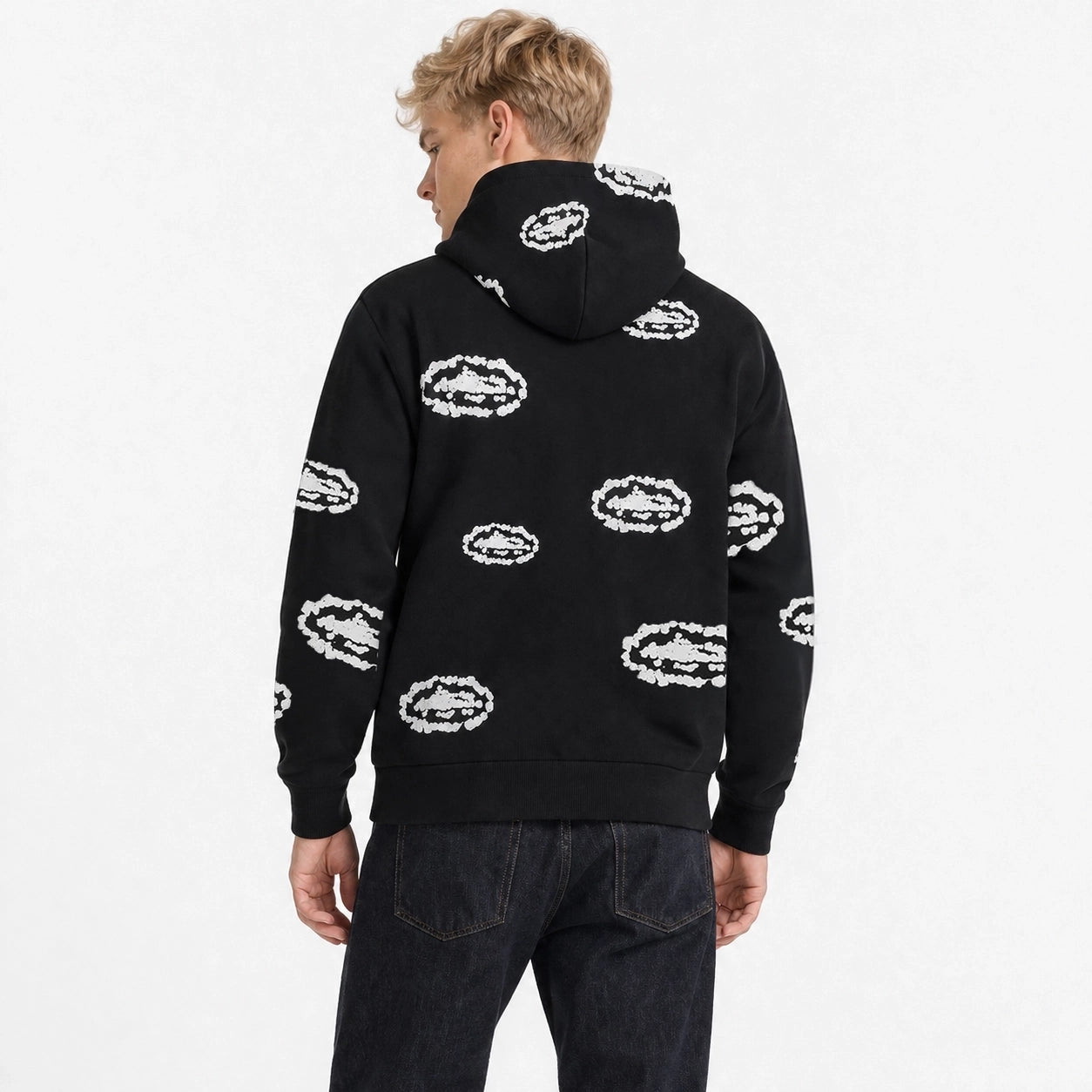 Denim Tears x Corteiz Cotton Wreath Zip Hoodie Black