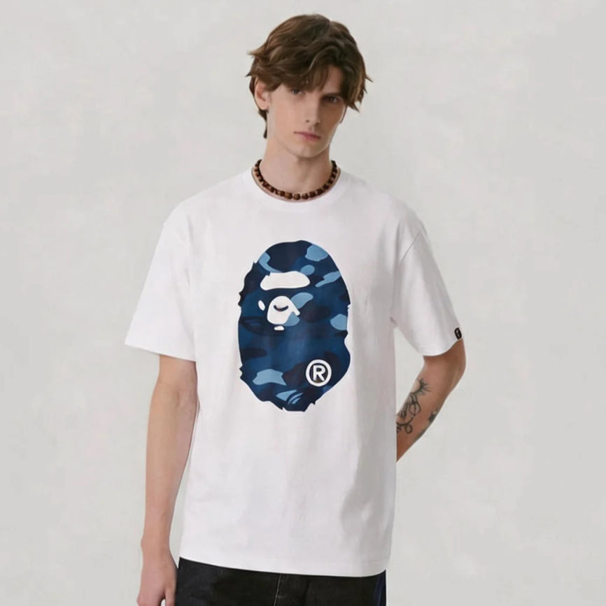 BAPE Color Camo Big Ape Head T-Shirt Navy