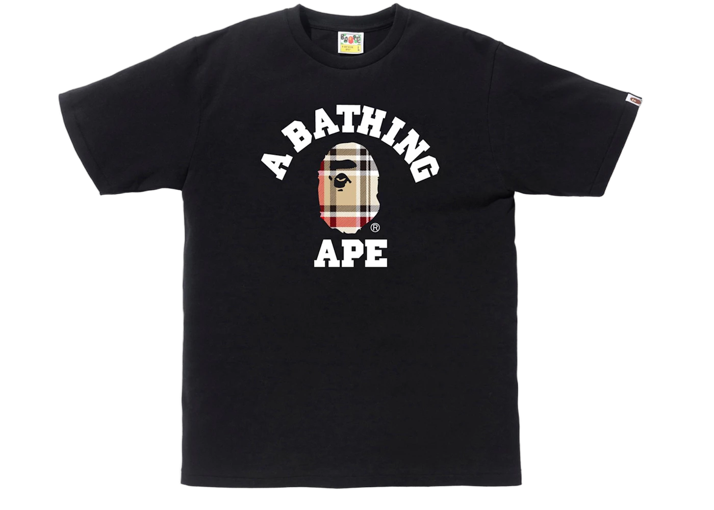 BAPE Check College Tee Black/Beige