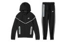 Nike Sportswear Tech Fleece Full Zip Hoodie & Joggers Reflective Details Set Black/Bemis Silver