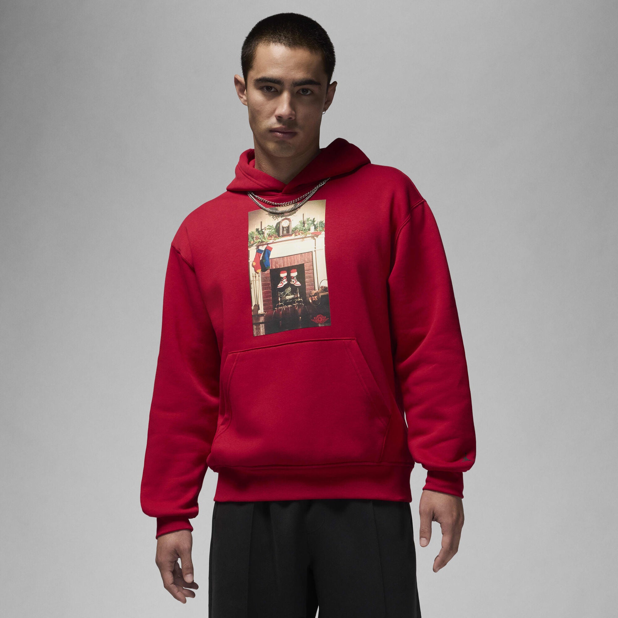 Air Jordan Jumpman 'Chimney' Fleece Pullover Hoodie Gym Red/Black