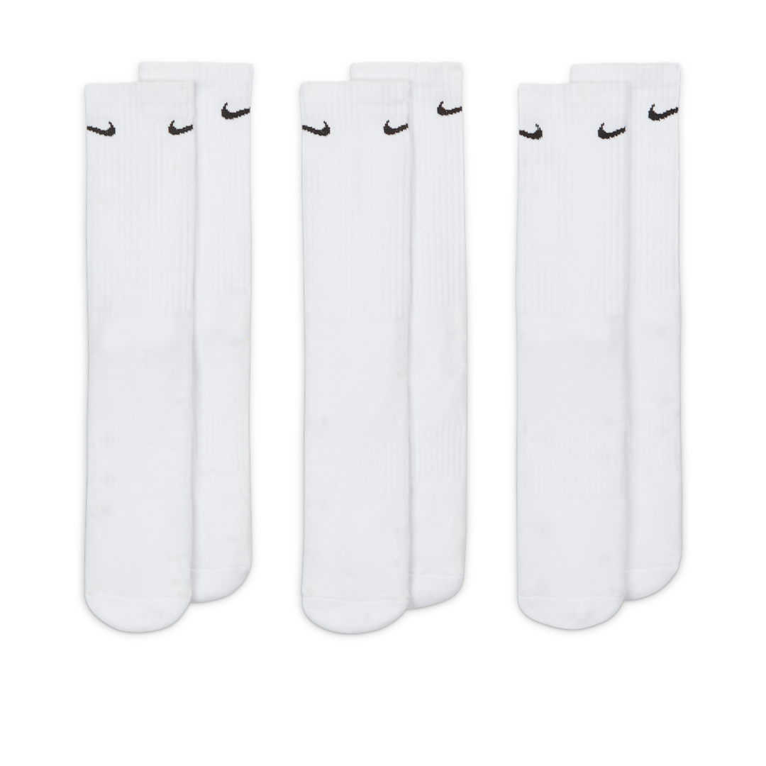 Nike Everyday Cushioned Training Crew Socks (3 Pairs) White/Black