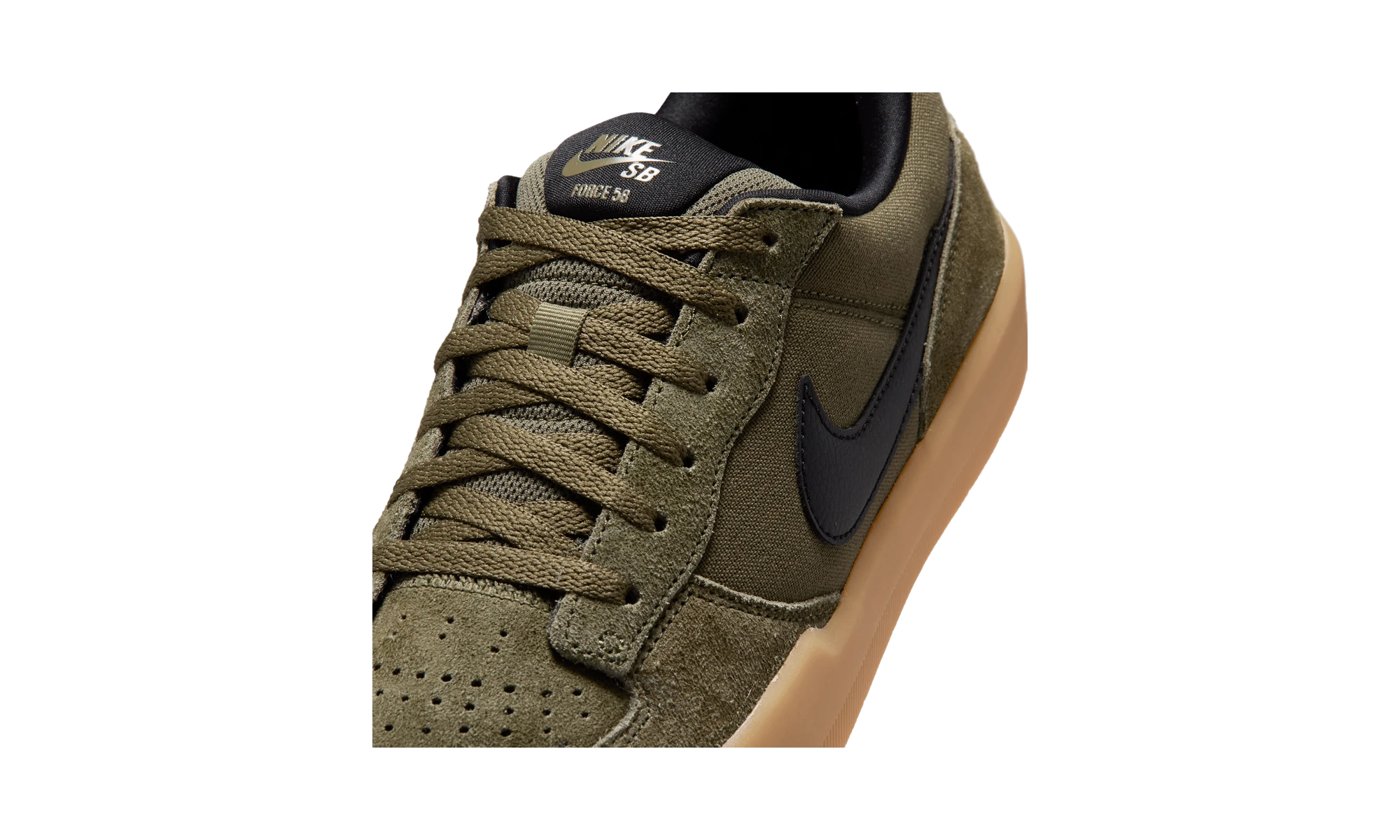 Nike SB Force 58 Skate Shoes Medium Olive/Medium Olive/Gum Light Brown/Black