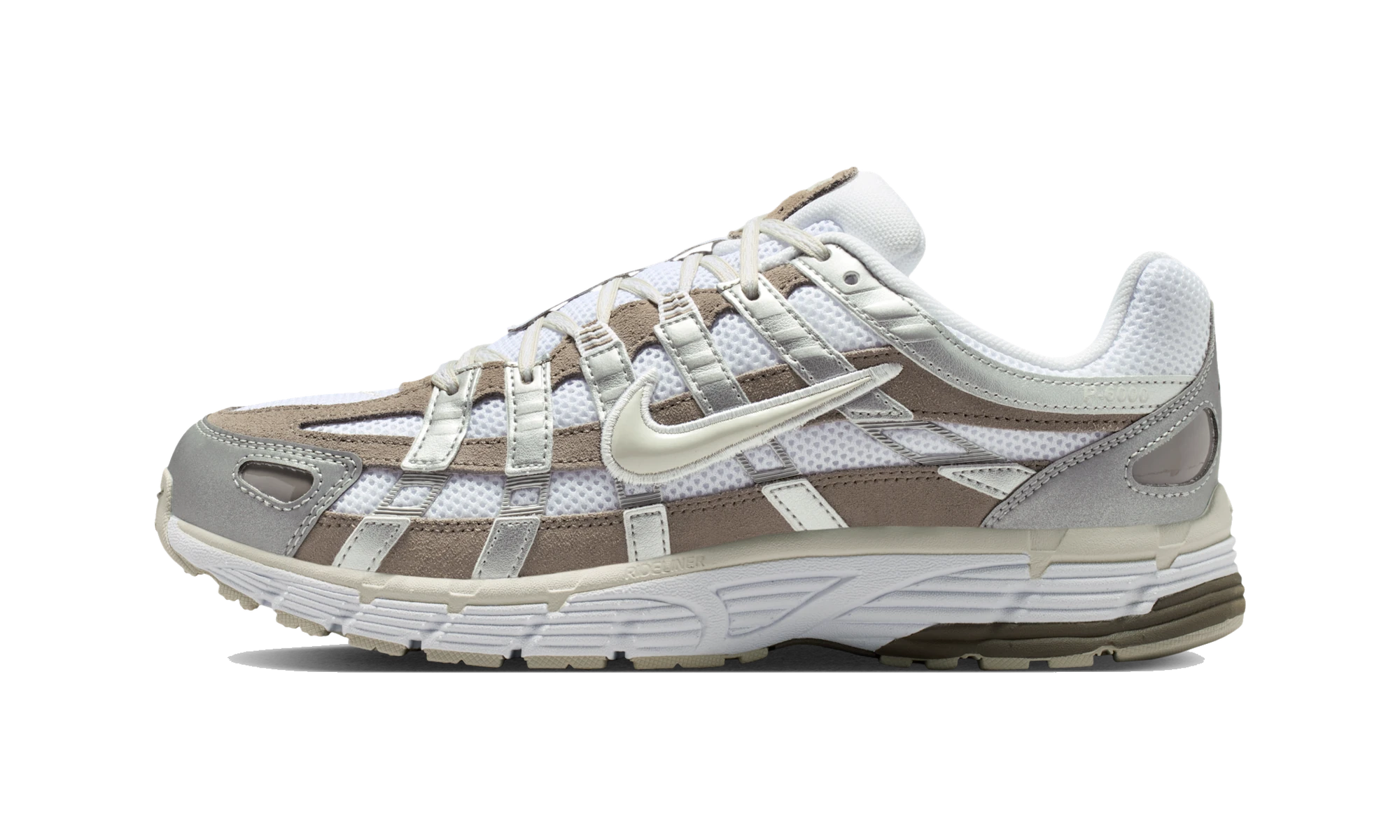 Nike P-6000 White/Metallic Silver/Cave Stone/Light Bone