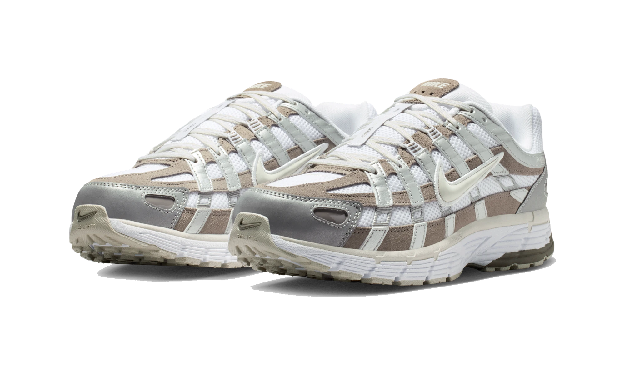 Nike P-6000 White/Metallic Silver/Cave Stone/Light Bone