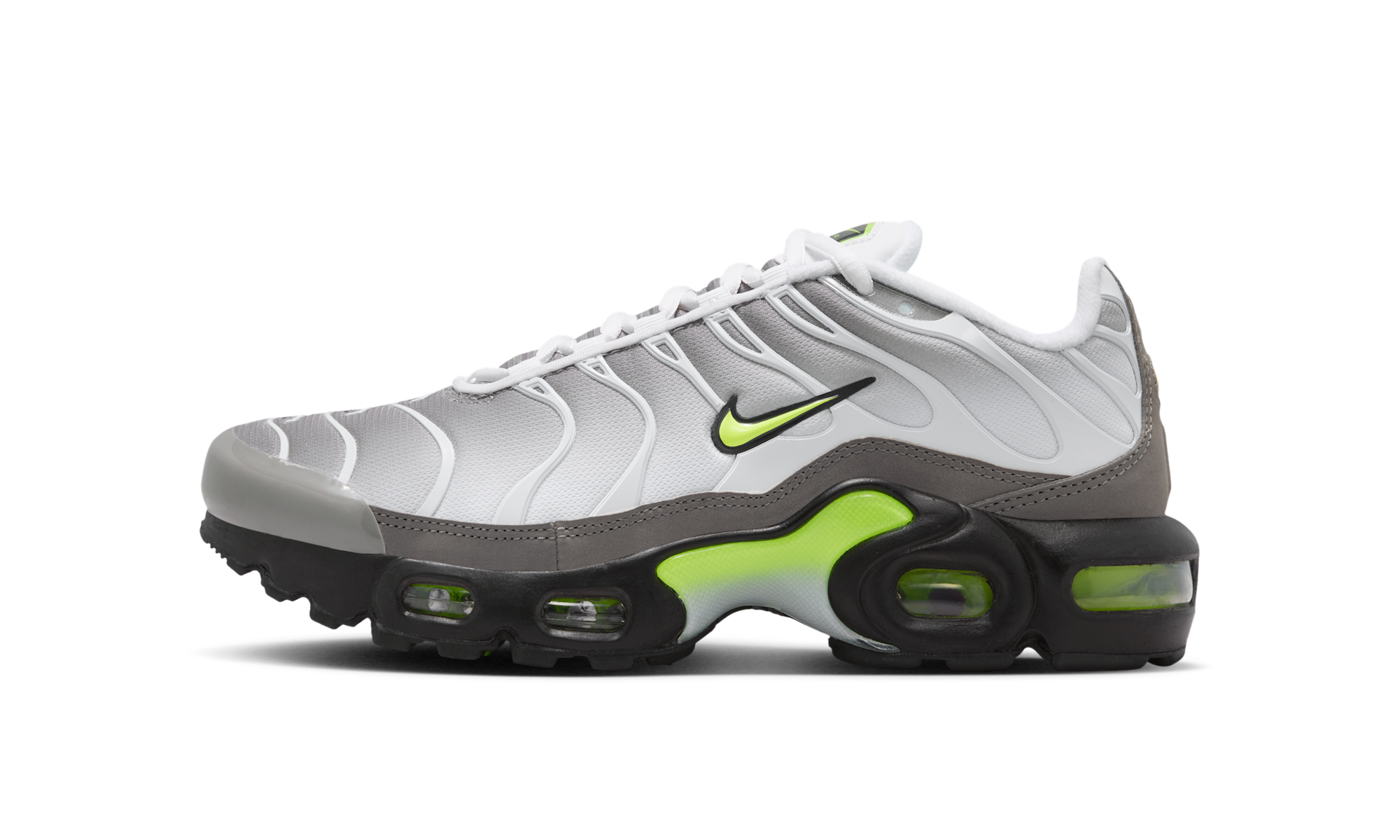 Nike Air Max Plus White/Pearl Grey/Black/Neon Yellow