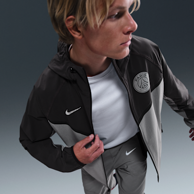 Paris Saint-Germain Tech Windrunner Nike Football Full-Zip Woven Jacket Anthracite/Particle Grey/Particle Grey