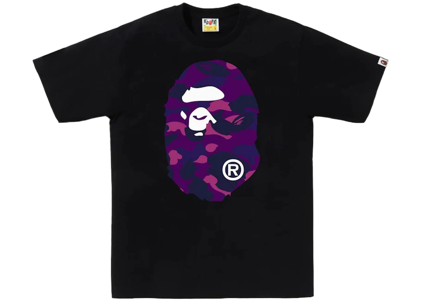 BAPE Color Camo Big Ape Head Tee Black/Purple