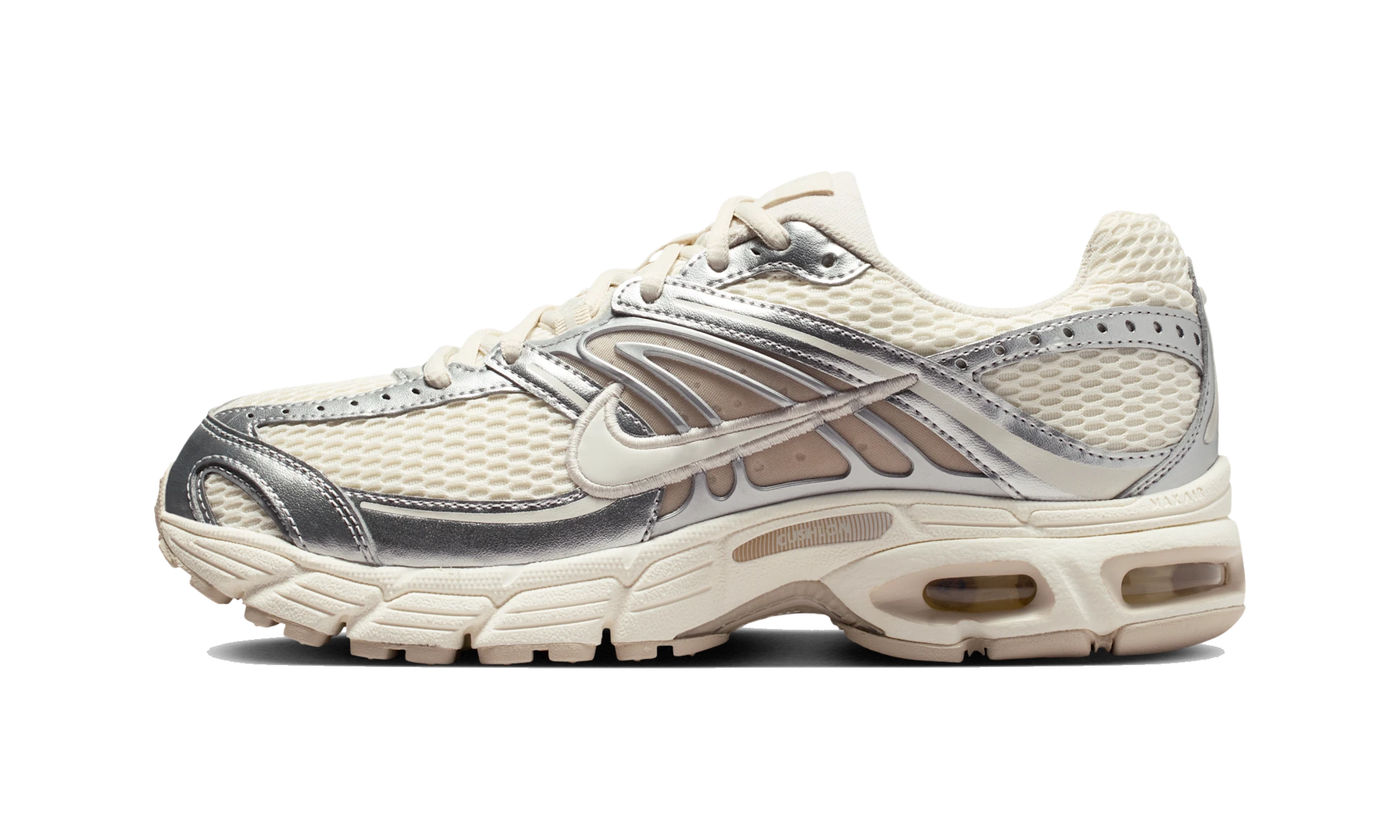 Nike Air Max Moto 2K shoes with reflective accents Pale Ivory/Metallic Silver/Light Orewood Brown/Sail