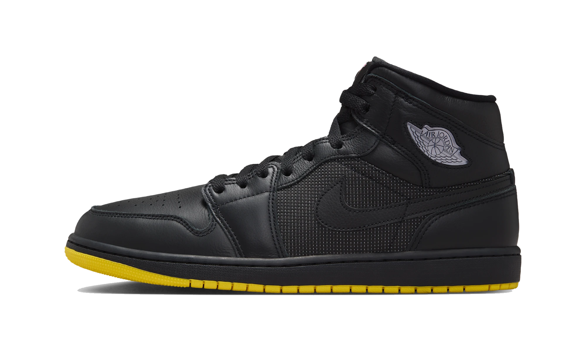Air Jordan 1 Mid SE Black/Opti Yellow/Silver