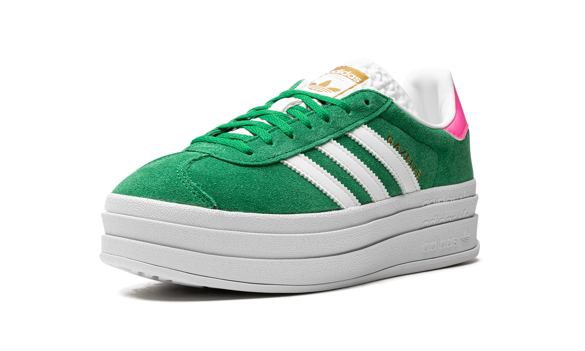Adidas Gazelle Bold Green Lucid Pink
