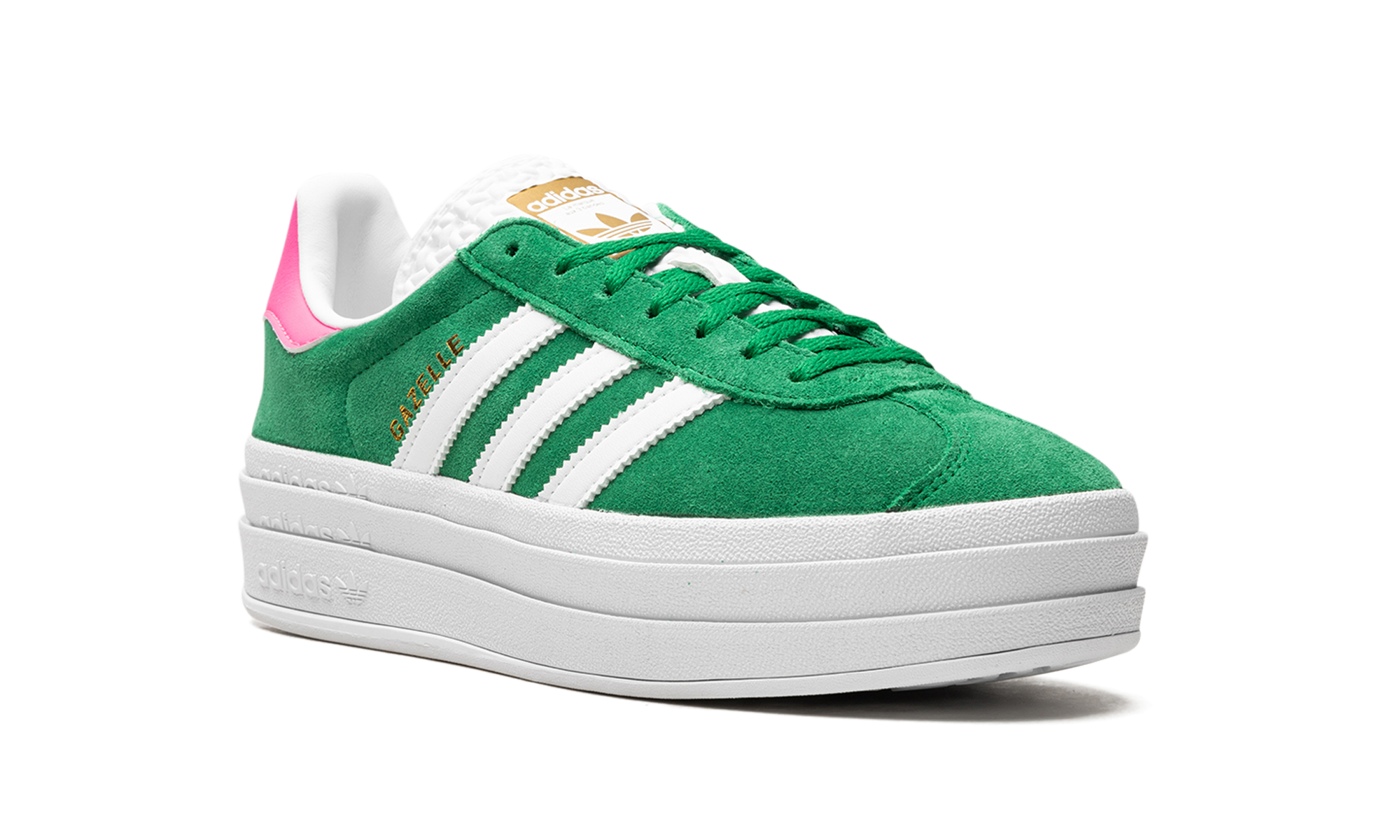 Adidas Gazelle Bold Green Lucid Pink