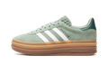 Adidas Gazelle Bold Silver Green Gum (Womens)