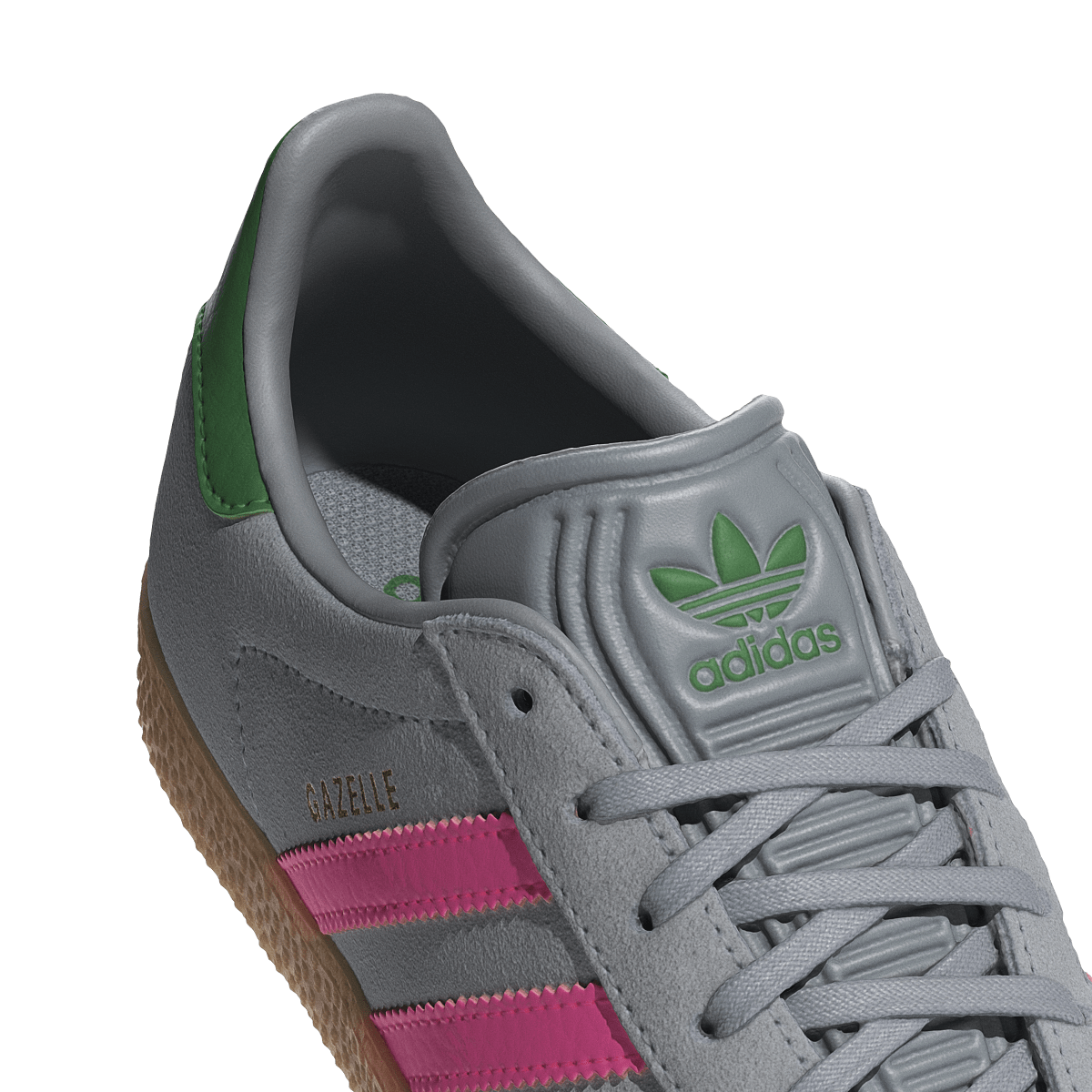 Adidas Gazelle Halo Silver Lucid Pink Green