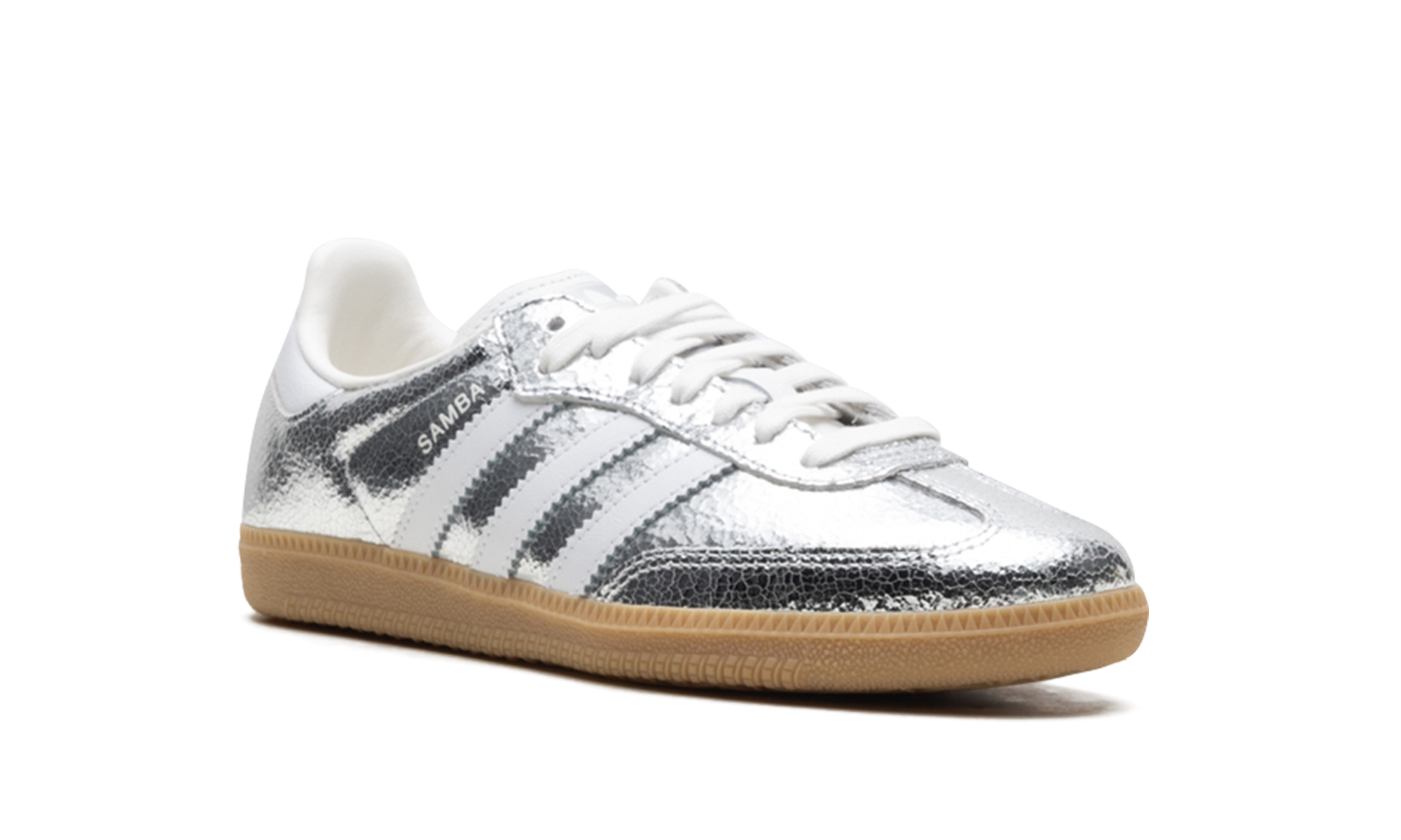 Adidas Samba OG Silver Metallic Cracked Leather