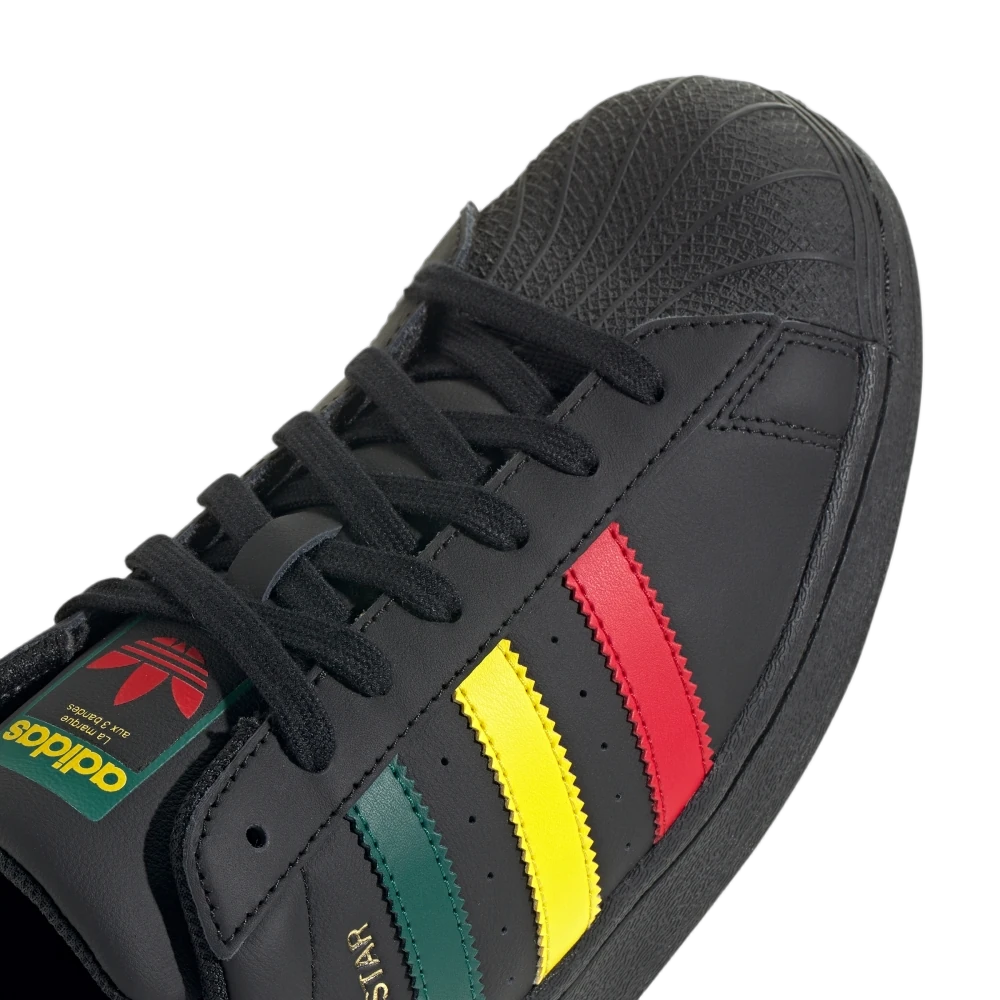 Adidas Superstar Rasta Black, Core Black/Yellow/Collegiate Green (IH3121)