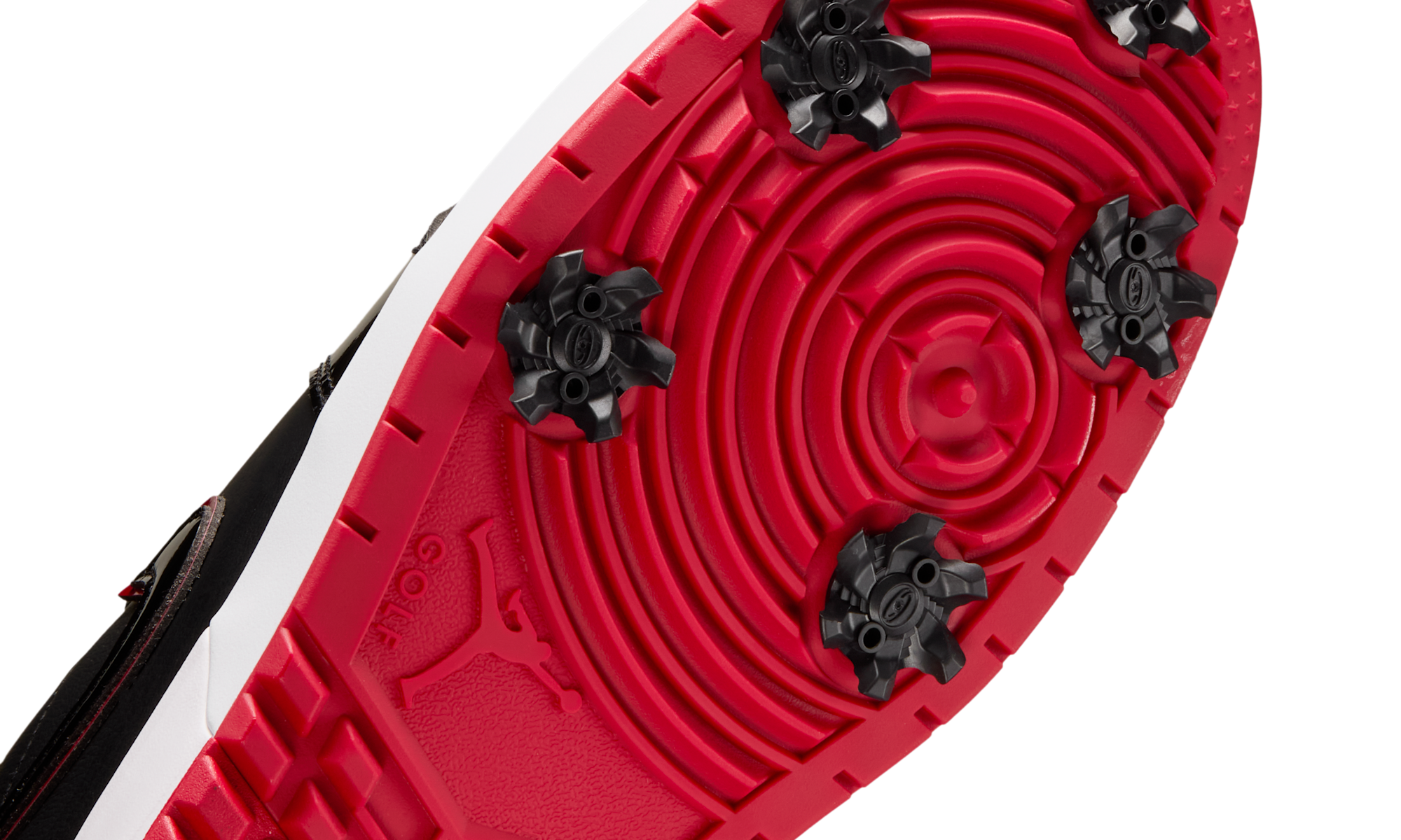 Air Jordan 1 Low Golf Spiked Bred Black Patent