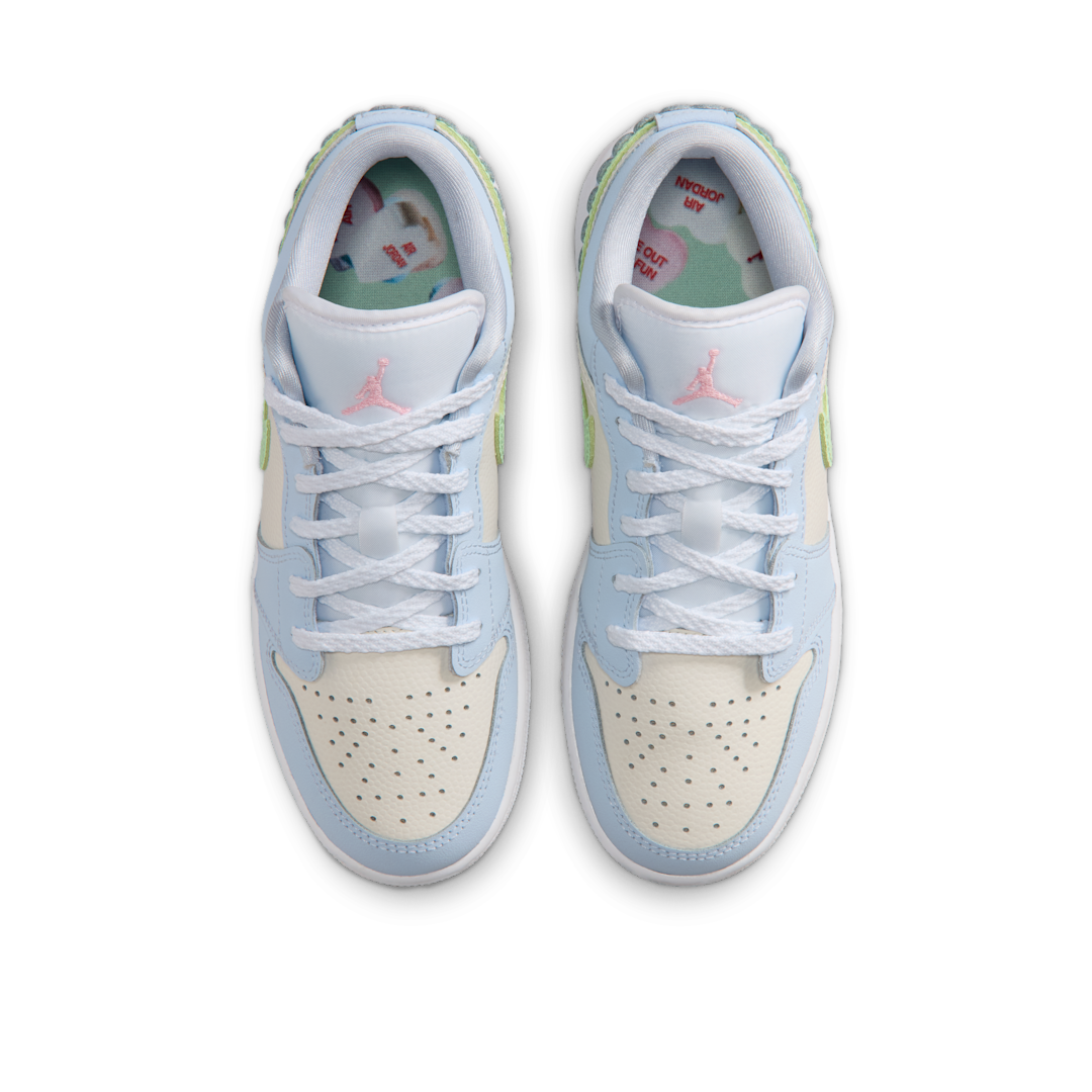 Air Jordan 1 Low SE Half Blue Sail Vapor Green - Sneak