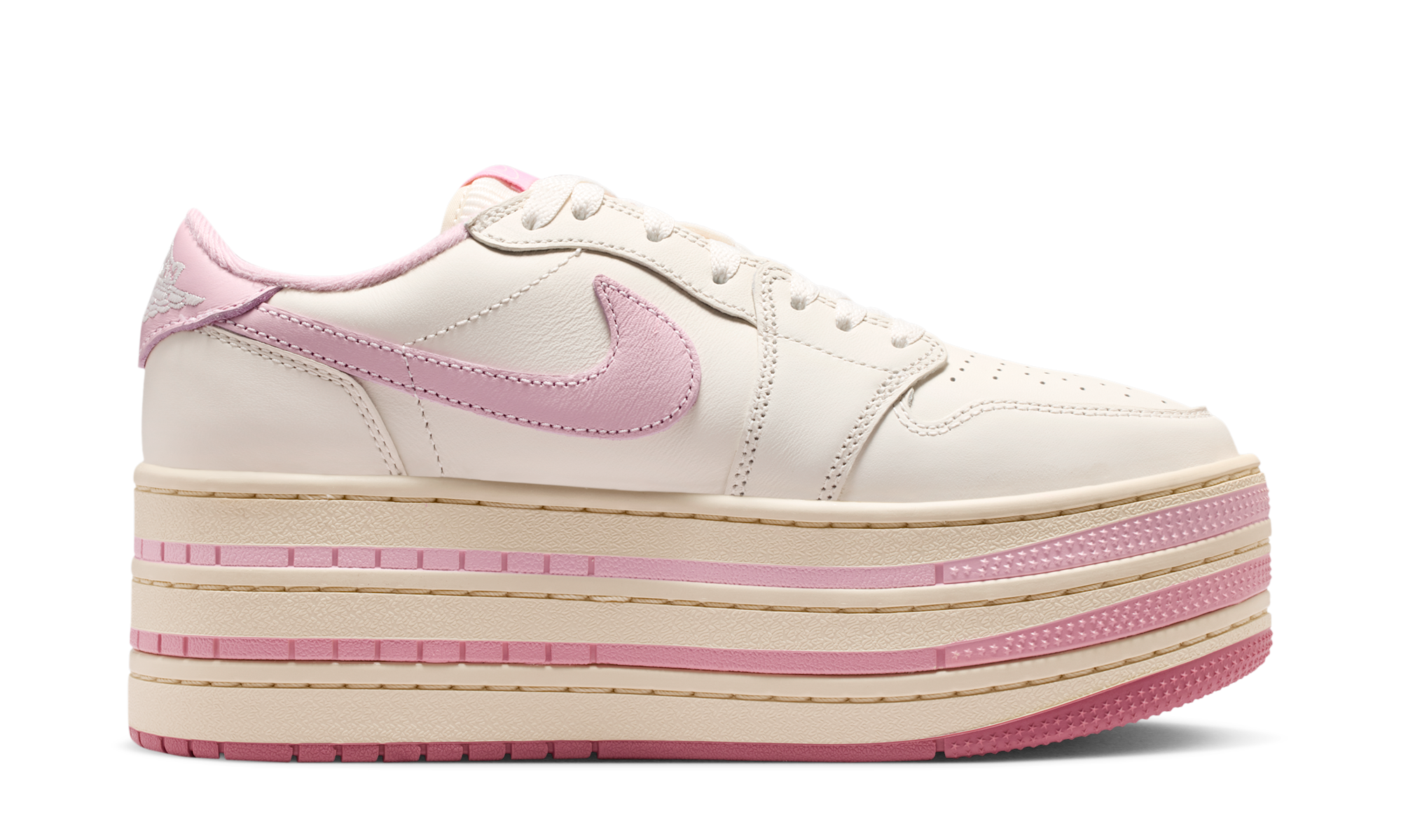 Air Jordan 1 Low Triple Stack Pale Ivory Iced Carmine