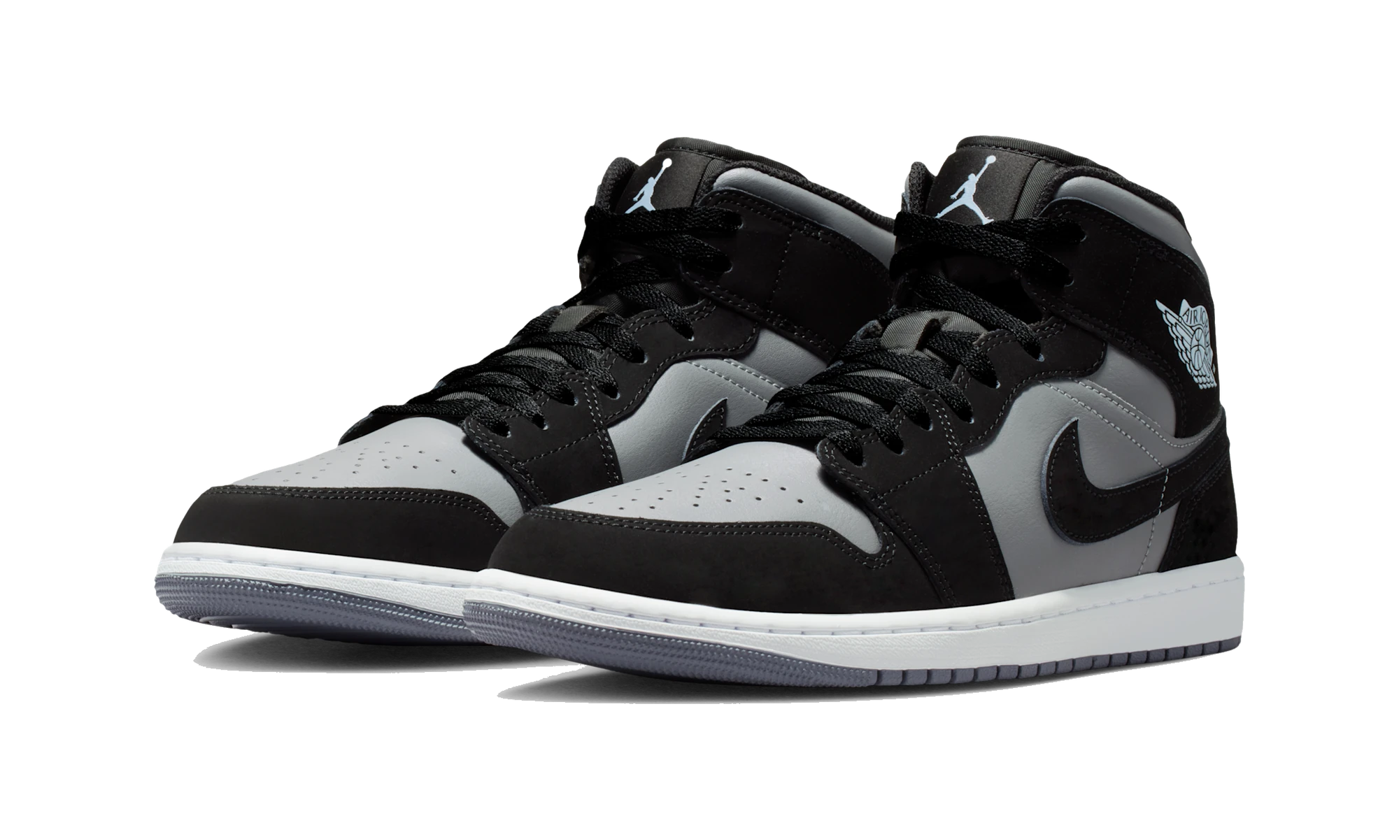 Air Jordan 1 Mid Black Cool Grey Light Armoury Blue