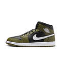 Air Jordan 1 Mid Black White Olive