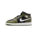 Air Jordan 1 Mid Black White Olive