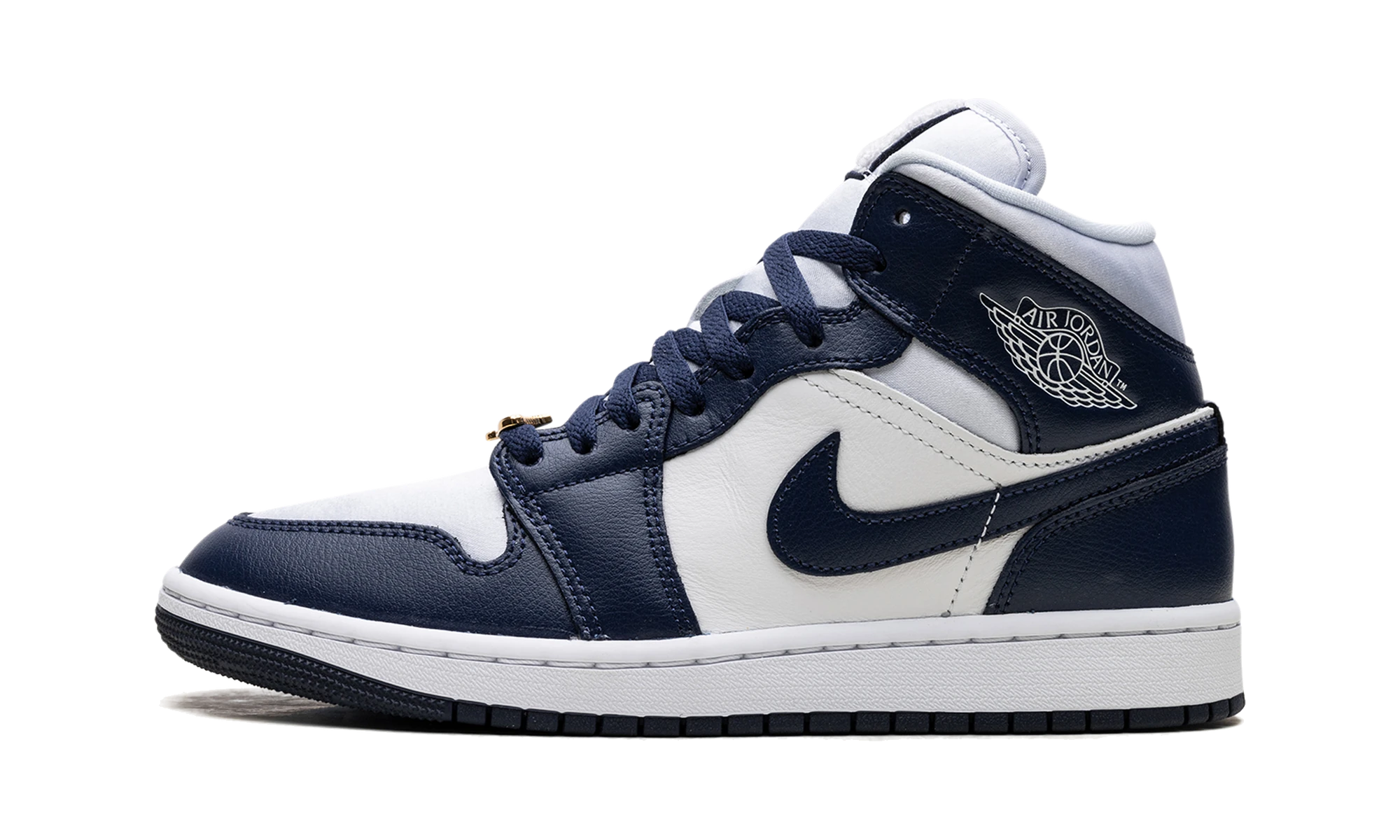 Air Jordan 1 Mid Football Grey White Midnight Navy