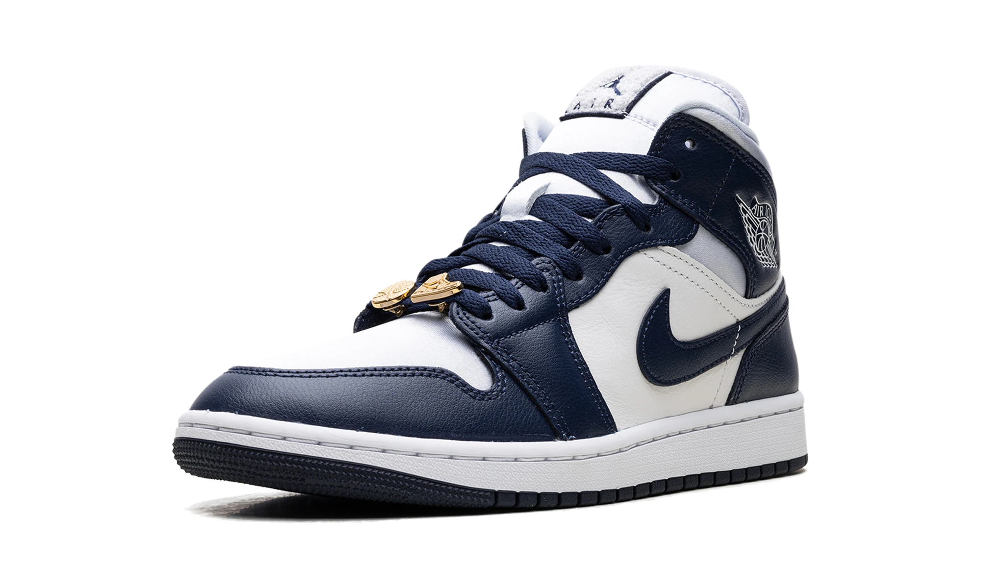 Air Jordan 1 Mid Football Grey White Midnight Navy