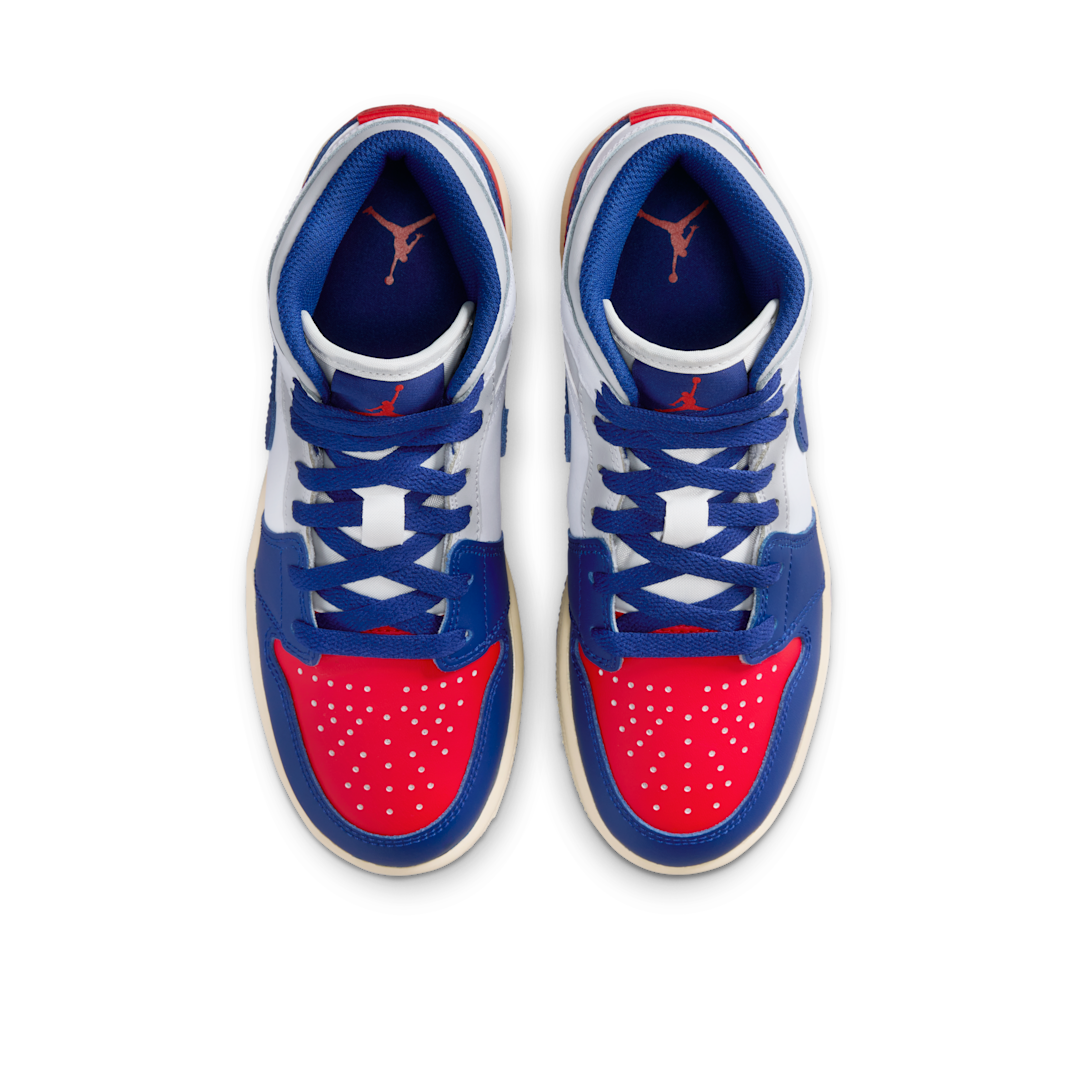 Air Jordan 1 Mid Rare Air, White/University Red/Neutral Grey/Deep Royal Blue (DQ8423-102)