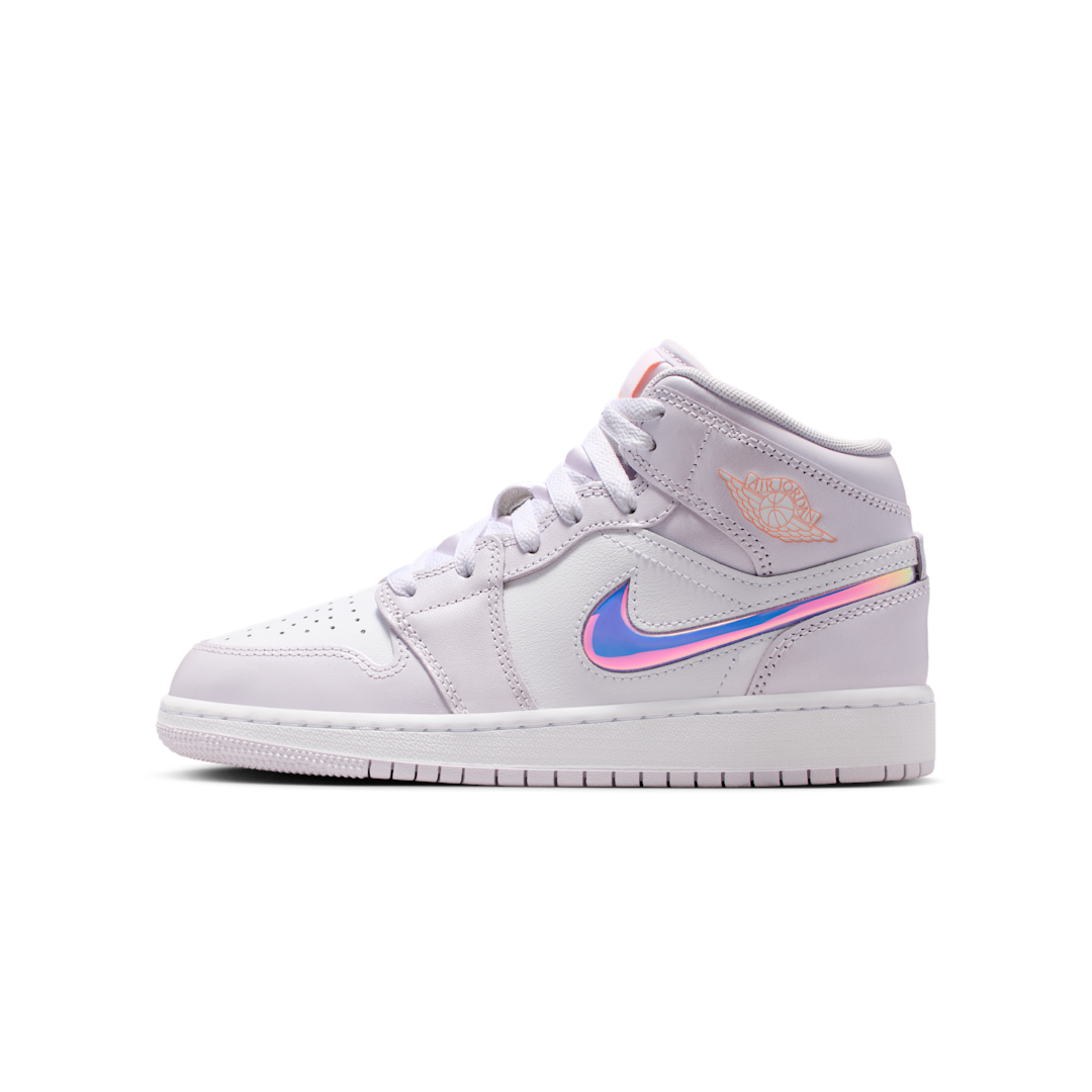 Air Jordan 1 Mid SE Barely Grape Iridescent Swoosh