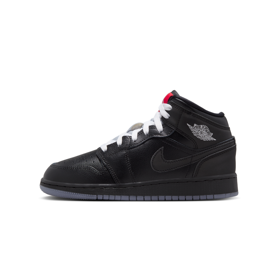 Air Jordan 1 Mid SE Black Metallic Reimagined, Black/Silver Metallic/University Red (HV5180-010)