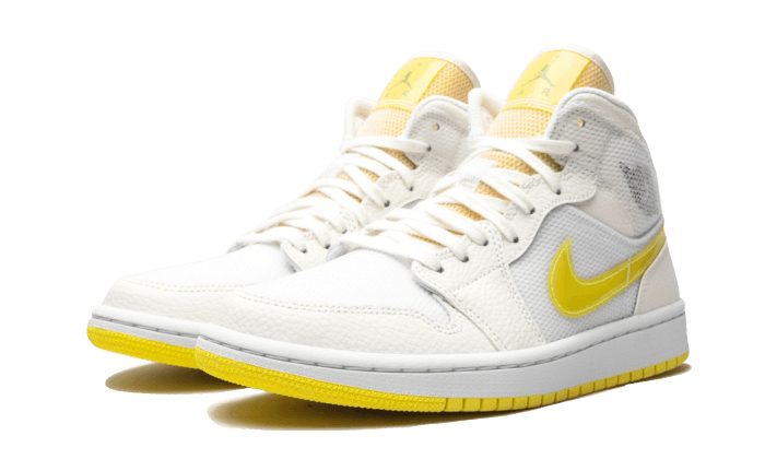 Air Jordan 1 Mid SE Voltage Yellow, Sail/Light Voltage Yellow II/White (DB2822-107)