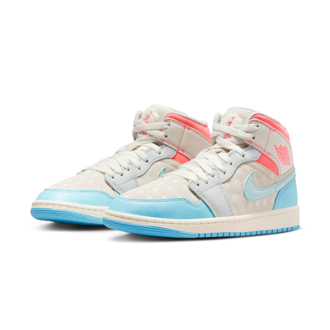Air Jordan 1 Mid Sail Hot Lava Blue Chill, Sail/Hot Lava/Muslin/Blue Chill (IM7420-133)