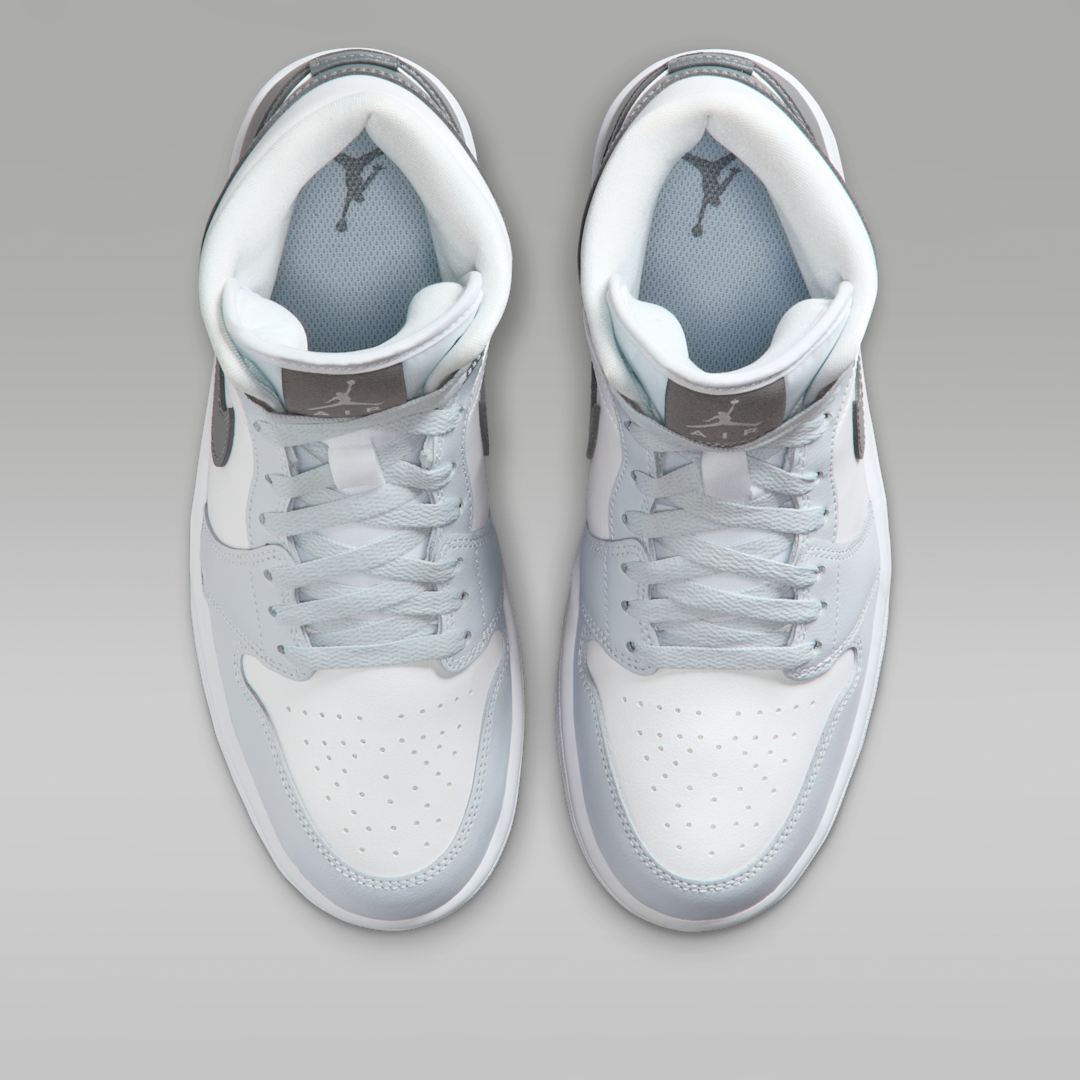 Air Jordan 1 Mid White Smoke Grey, White/Pure Platinum/Smoke Grey (BQ6472-113)