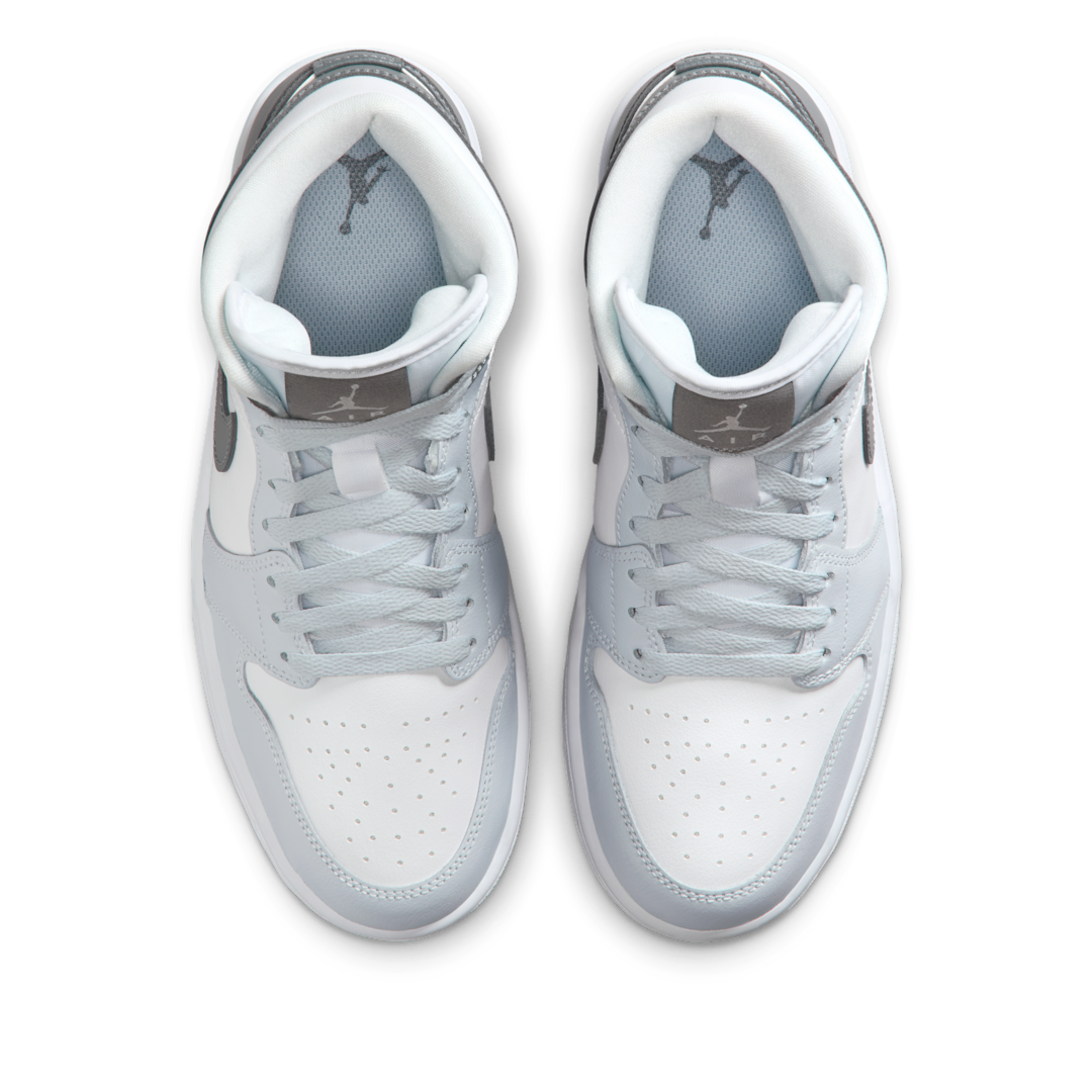 Air Jordan 1 Mid White Smoke Grey, White/Pure Platinum/Smoke Grey (BQ6472-113)