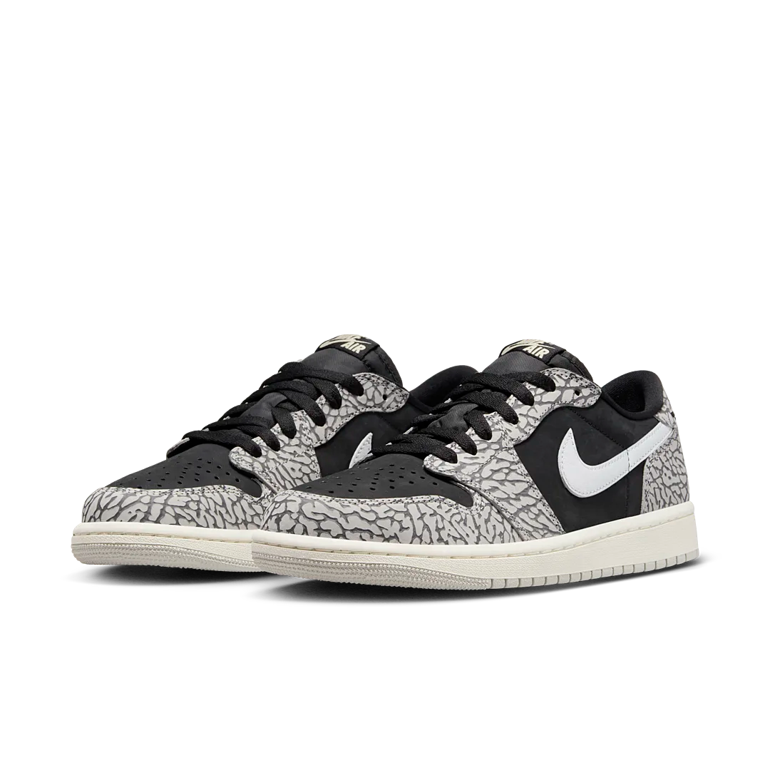 Air Jordan 1 Retro Low OG Black Cement, Black/Muslin/Tech Grey/White/Sail (CZ0790-001 / CZ0858-001)