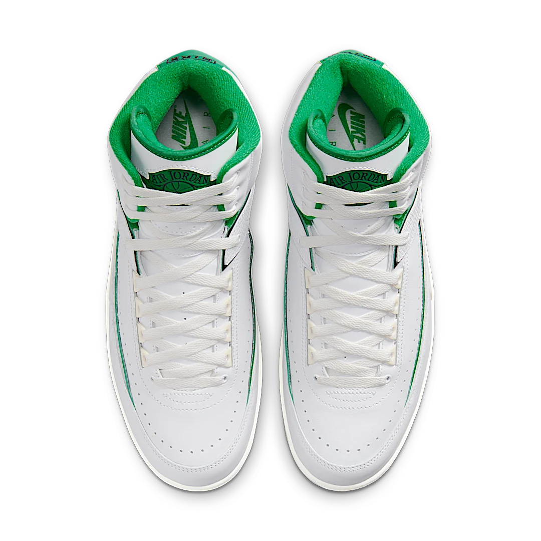 Air Jordan 2 Retro Lucky Green, White/Lucky Green/Sail/Light Steel Grey (DR8884-103 / DQ8562-103)