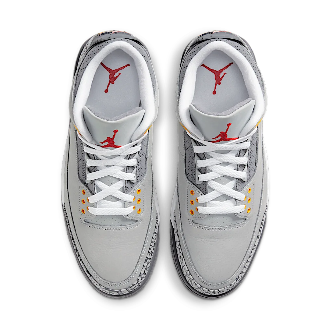 Air Jordan 3 Retro Cool Grey (2021), Silver/Light Graphite-Orange Peel-Sport Red (CT8532-012 / 398614-012)