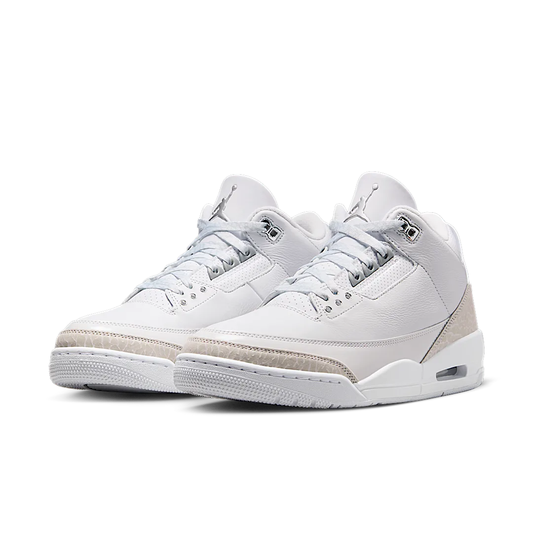 Air Jordan 3 Retro Pure Money (2025), White/White/Metallic Silver (CT8532-111)