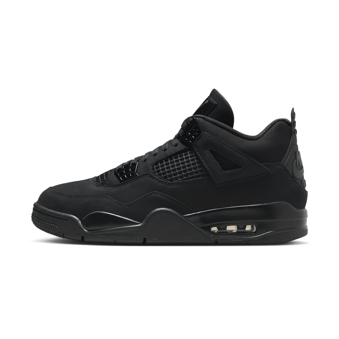 Air Jordan 4 Retro Black Cat (2025), Black/Black/Light Graphite (FV5029-010 / IB4171-010)
