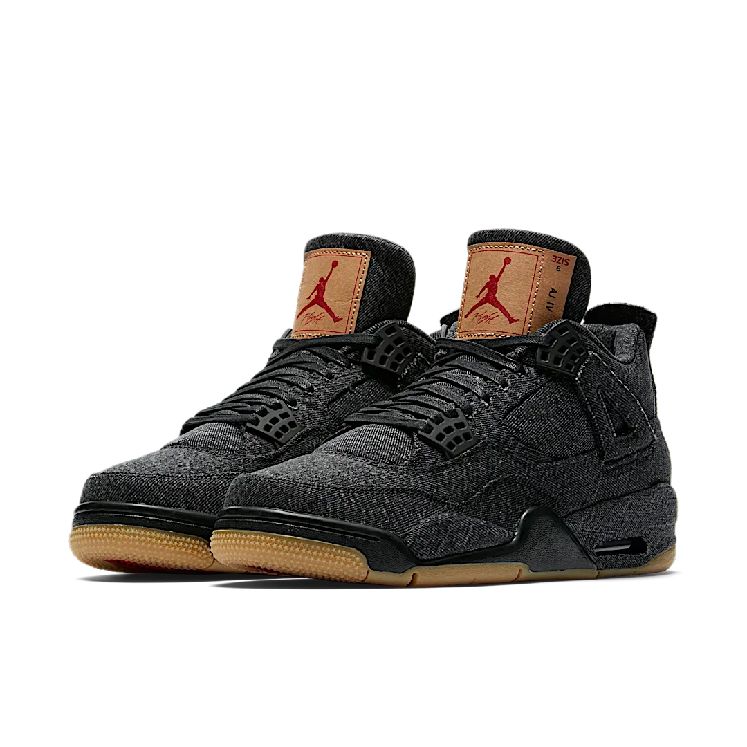 Air Jordan 4 Retro Levi's Black (Levi's Tag), Black/Black-Black (AO2571-001)