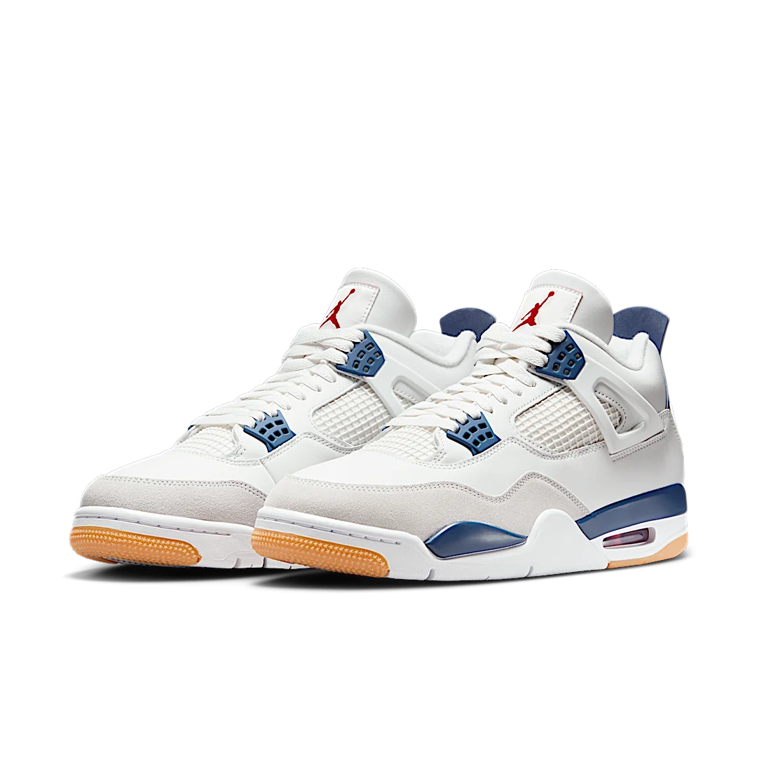 Air Jordan 4 Retro SB Navy, Summit White/White/Navy/Neutral Grey/Gum Yellow/Varsity Red (DR5415-100)