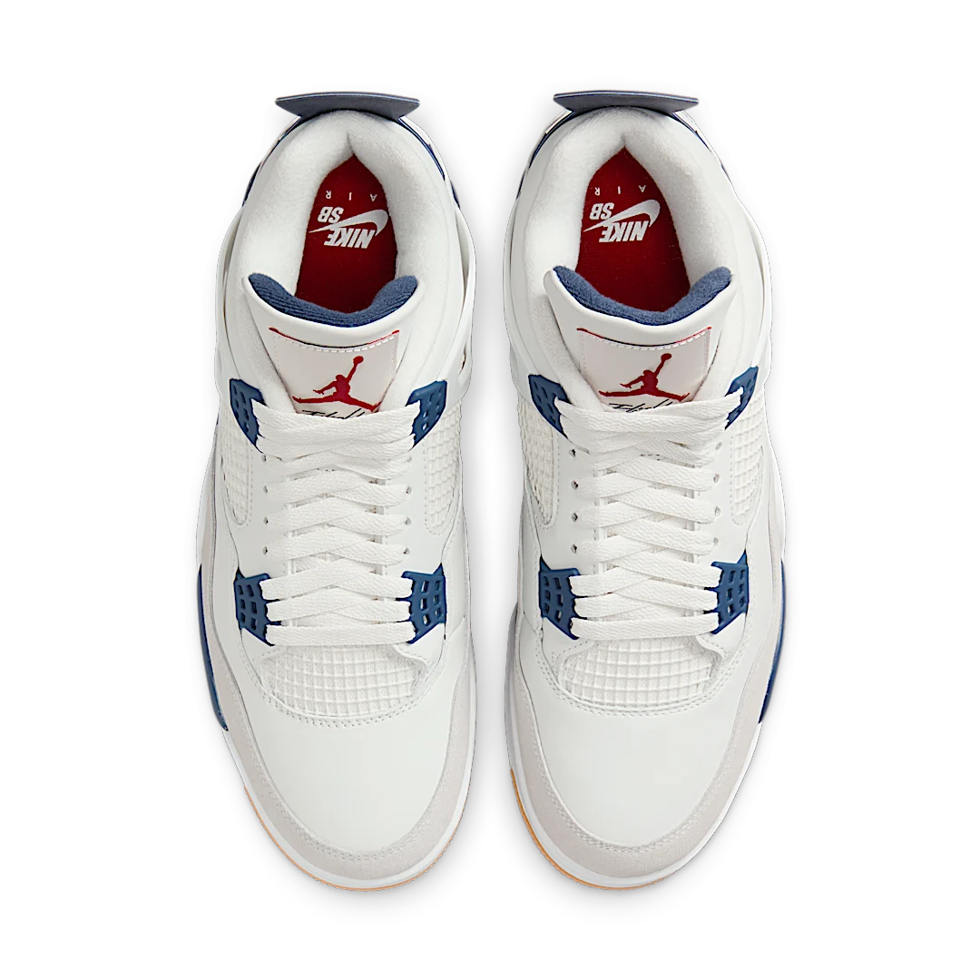 Air Jordan 4 Retro SB Navy, Summit White/White/Navy/Neutral Grey/Gum Yellow/Varsity Red (DR5415-100)