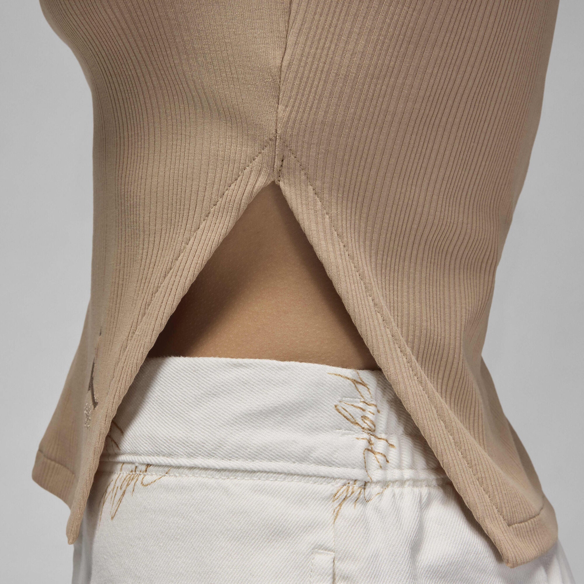 Air Jordan Asymmetrical Ribbed Tank Top Legend Medium Brown - Sneak