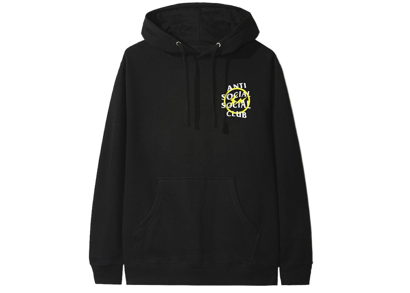 Anti Social Social Club x Fragment Yellow Bolt Hoodie (FW19) Black