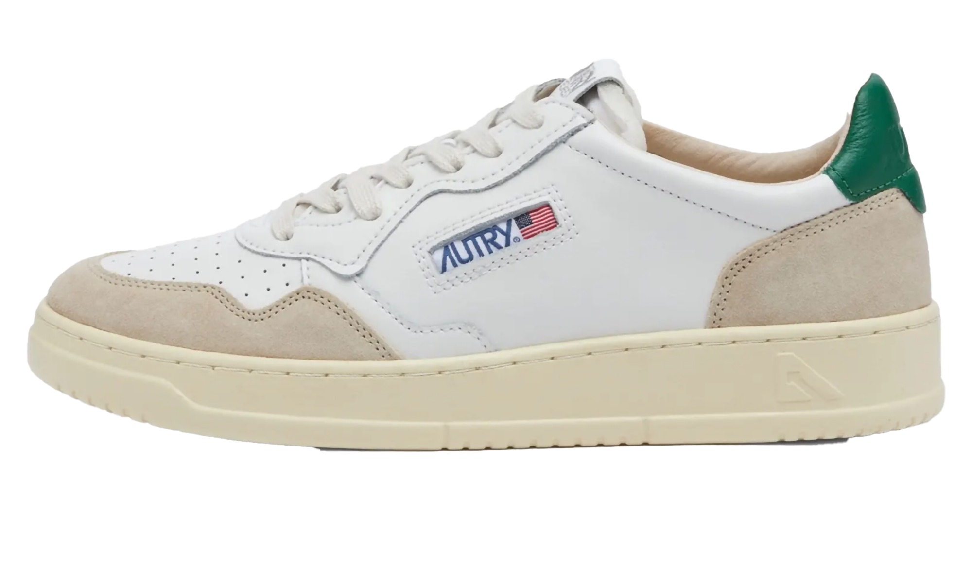 Autry Medalist Leather Low White Amazon Beige